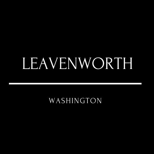LEAVENWORTH Black and Cream Strikethrough Band Logo