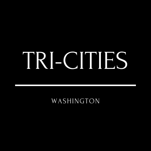 TRI-CITIES Black and Cream Strikethrough Band Logo