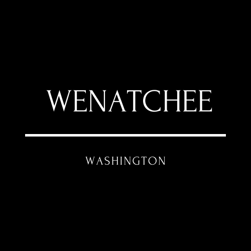 WENATCHEE Black and Cream Strikethrough Band Logo